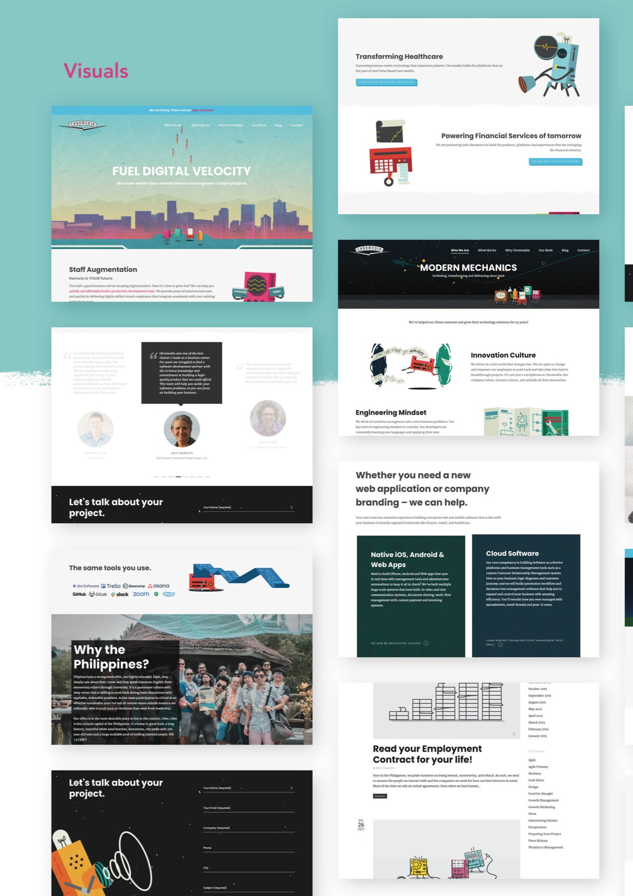 Chromedia supporting website screen collection