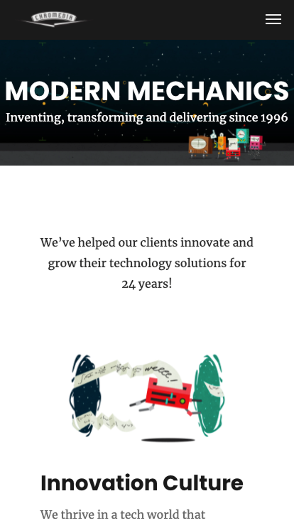 Chromedia mobile homepage