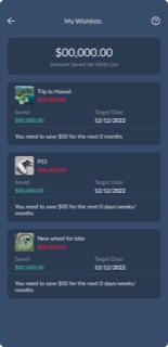 Kidough wishlist view