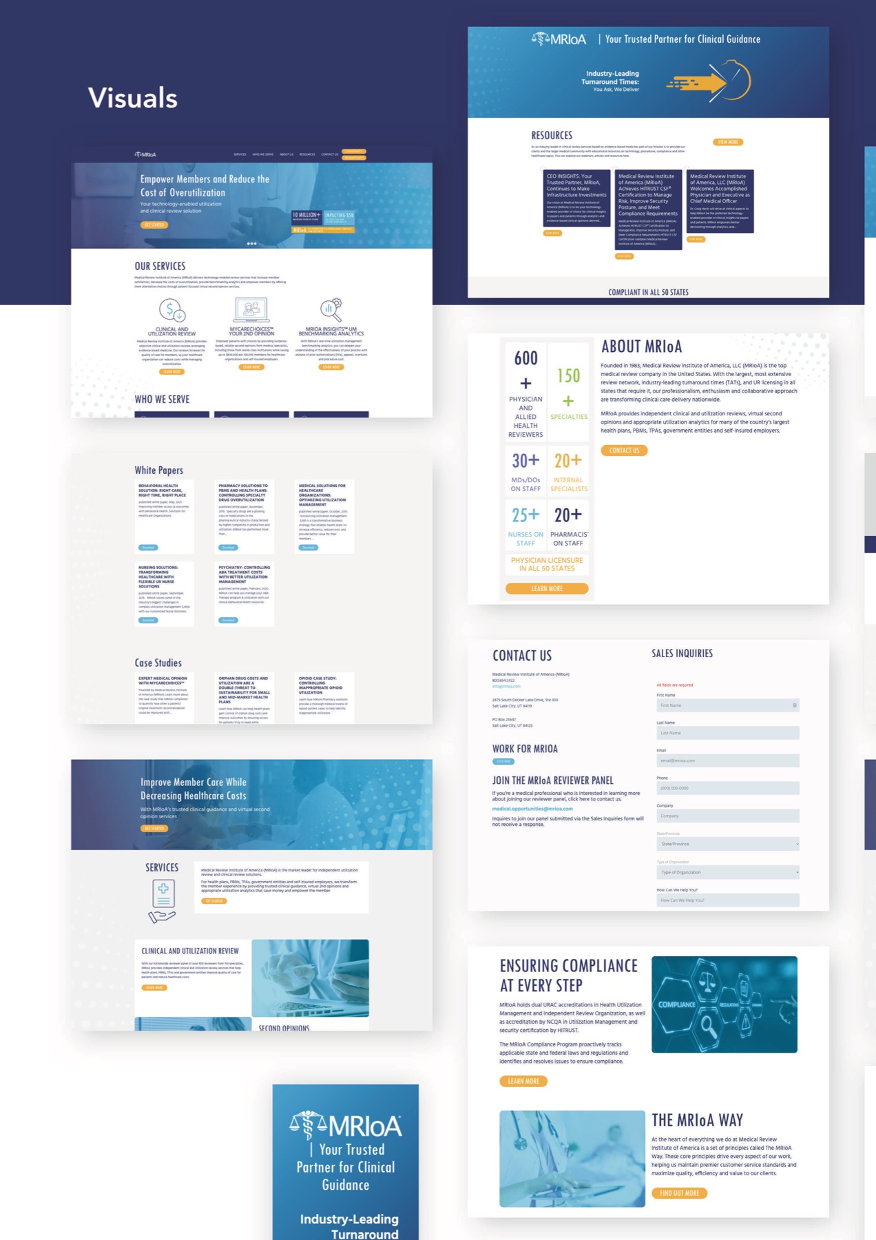 MRIOA supporting website screen collection