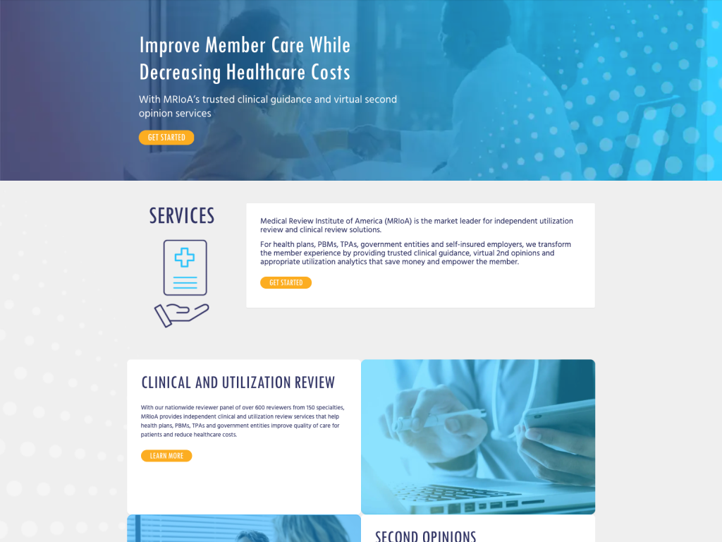 MRIOA services and care-cost messaging section