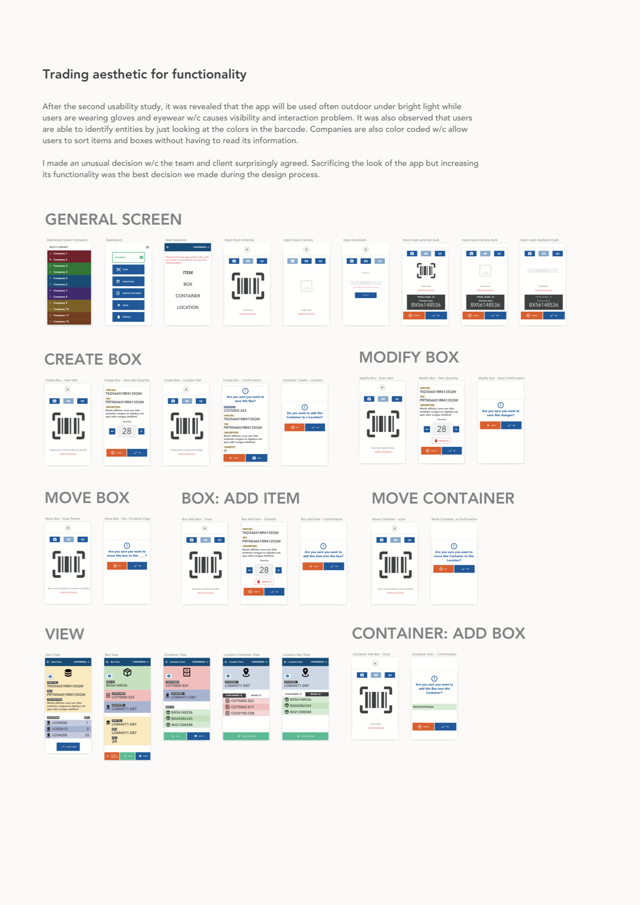 NLRP additional mobile workflow screens